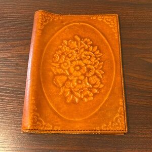 Leather book cover.